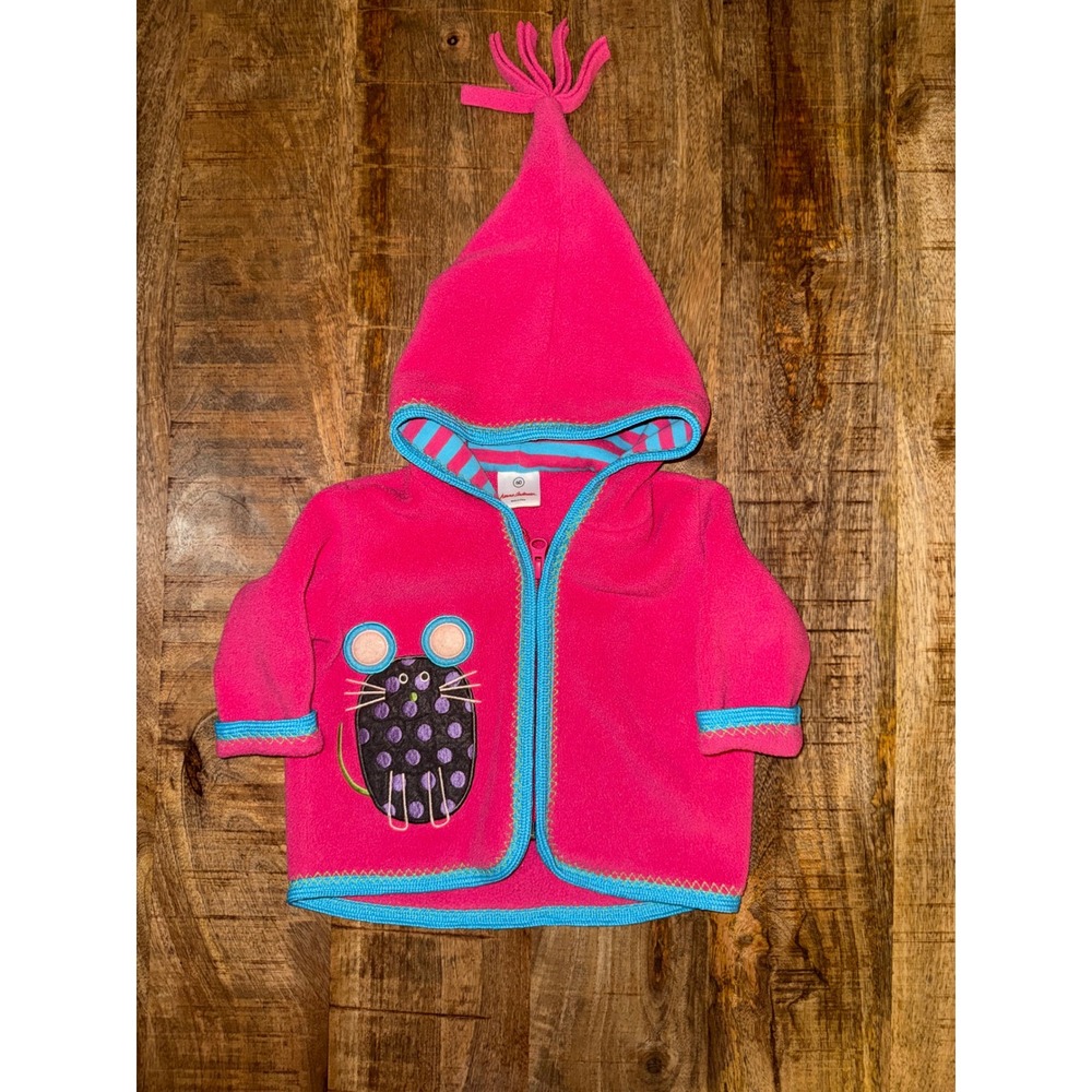 Hanna Andersson Pink Fleece Mouse Pixie Hooded Jacket 60 FW12